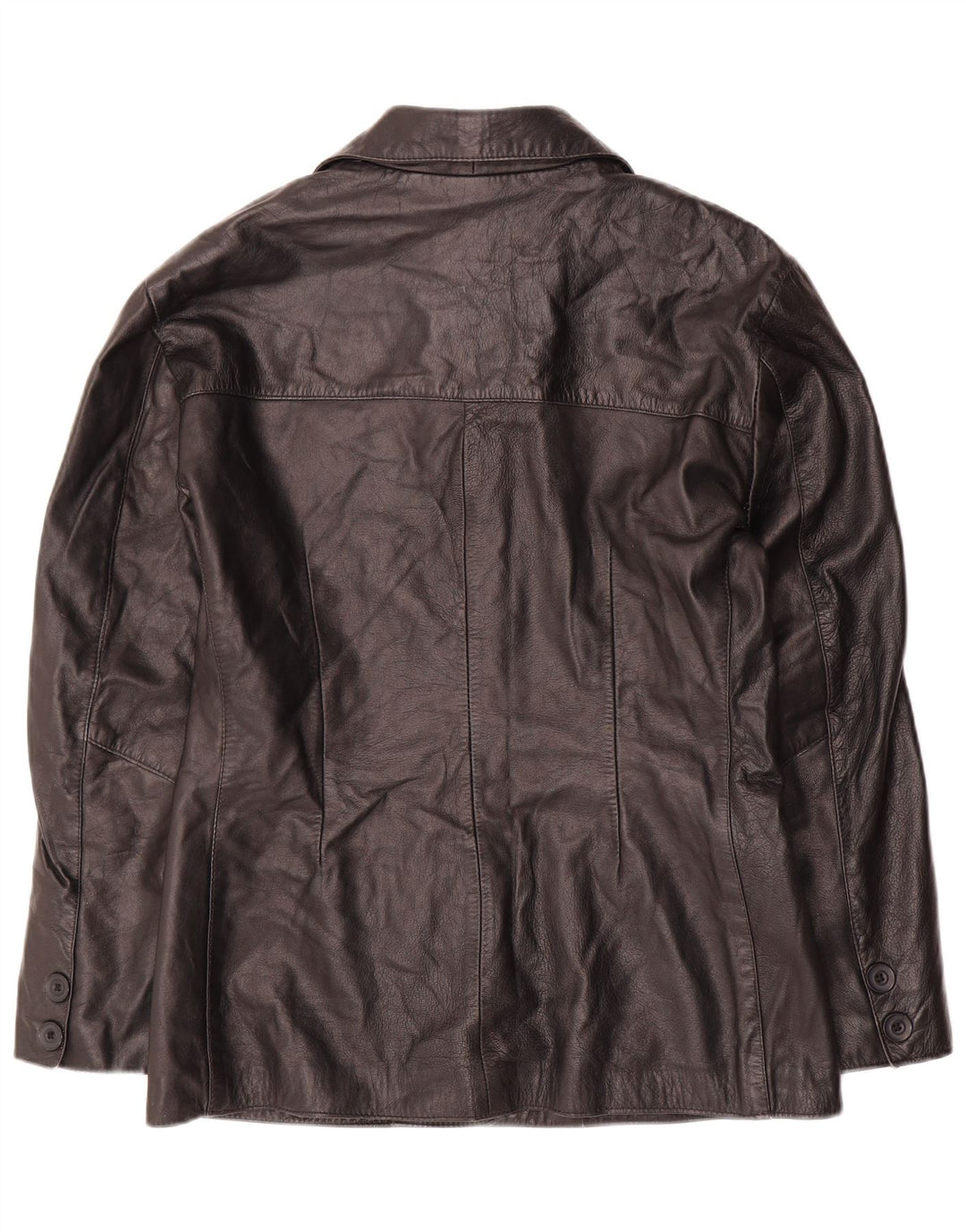 Chaqueta de cuero vintage para mujer IT 48 XL cuero negro