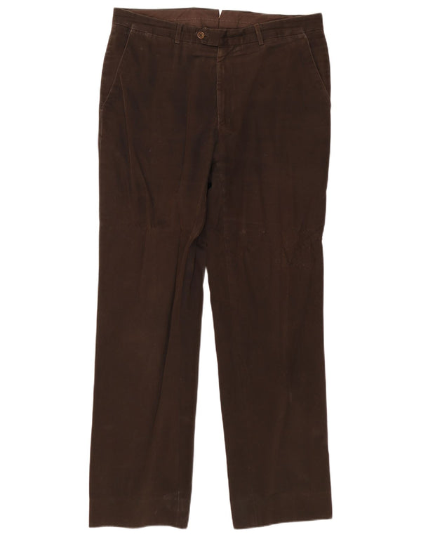 Massimo Dutti Pantalón Chino Recto Hombre EU 44 Large W34 L31 Marrón Algodón