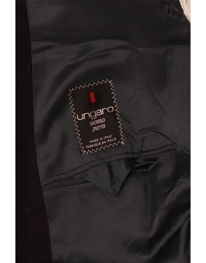 UNGARO Chaqueta tipo blazer con doble botonadura para hombre UK 40 Large Azul marino