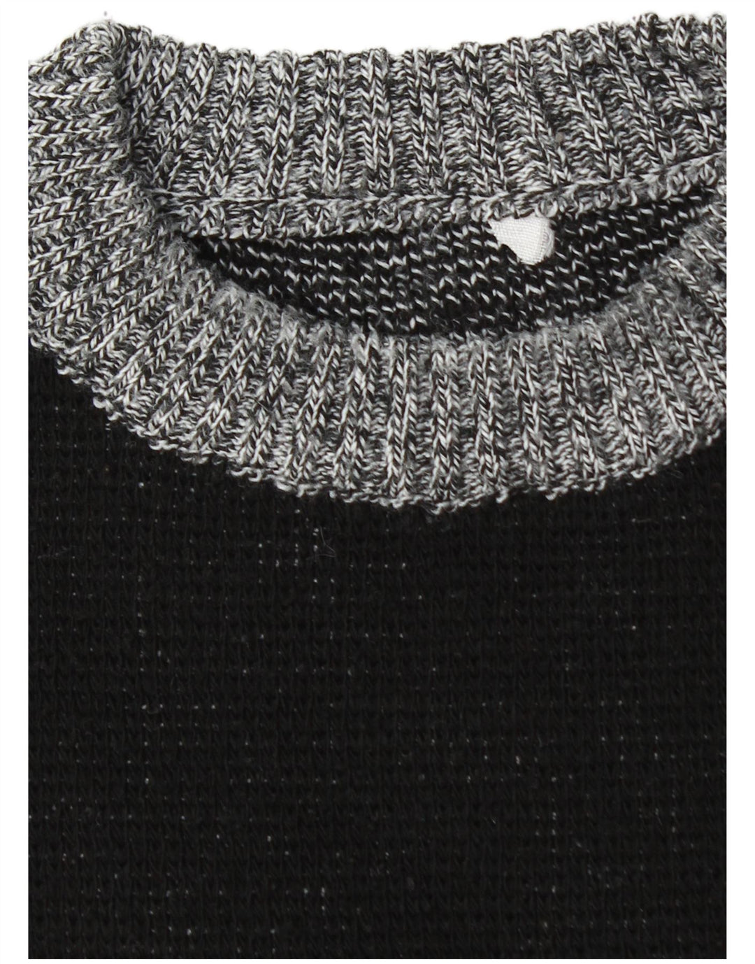 VINTAGE Hombres Crew Neck Jumper Suéter Grande Gris Colorblock