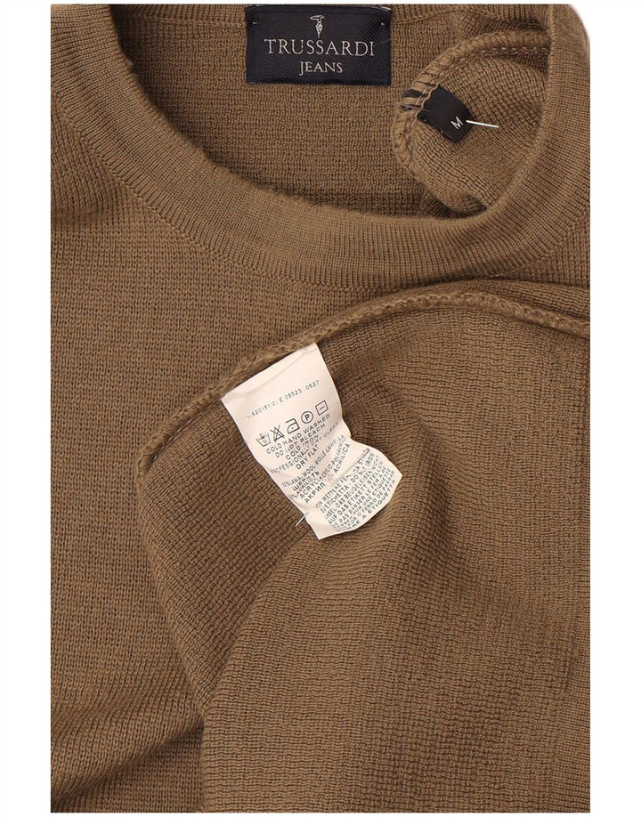 Jersey Hombre Trussardi Jeans Cuello Redondo Lana Marrón Medio