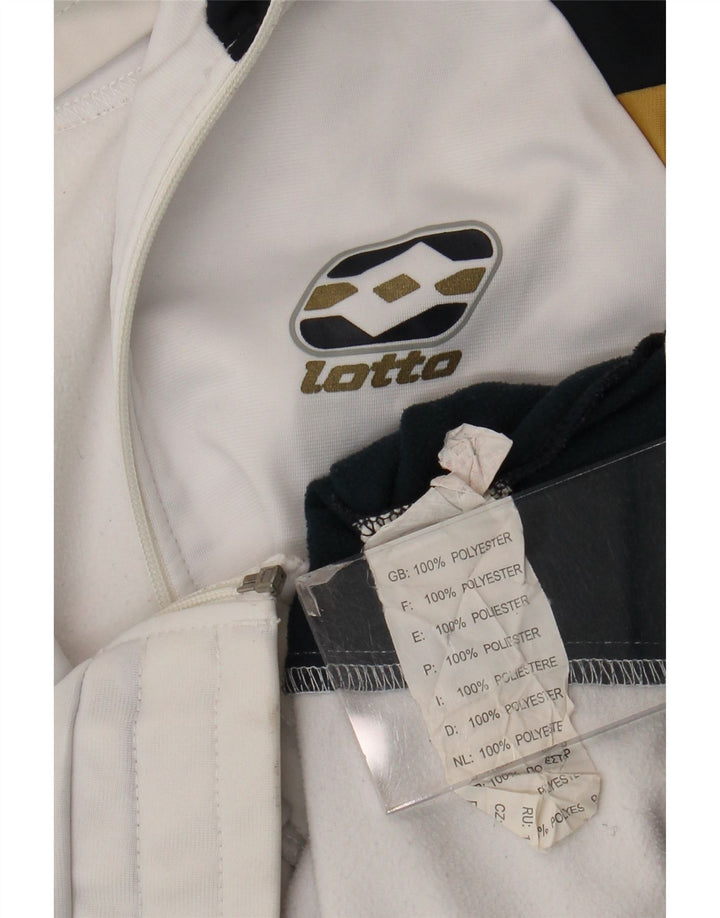 Lotto Hombre Chaqueta De Chándal Con Estampado Gráfico Poliéster Color Block Blanco Mediano
