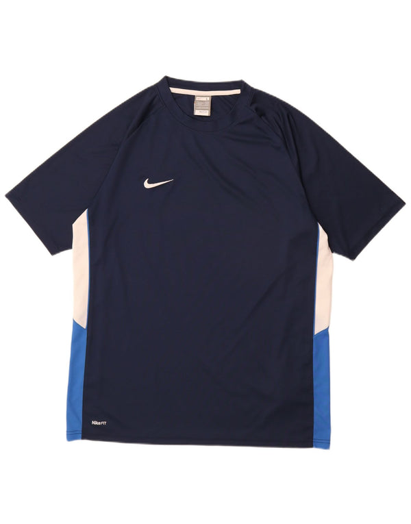 Camiseta Nike Fit Dry para hombre UK 42/44 Large Azul marino Colorblock