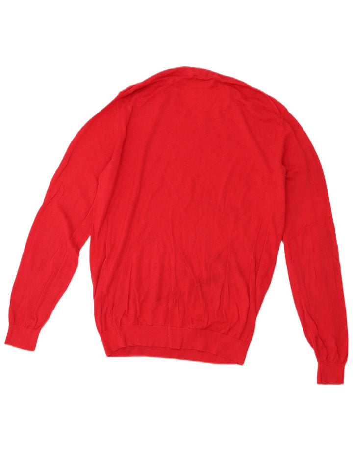 Zara Hombre Jersey Cuello Redondo Jersey Grande Algodón Rojo