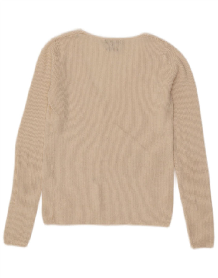 Massimo Dutti Suéter Cárdigan Corto para Mujer UK 8 Small Off White