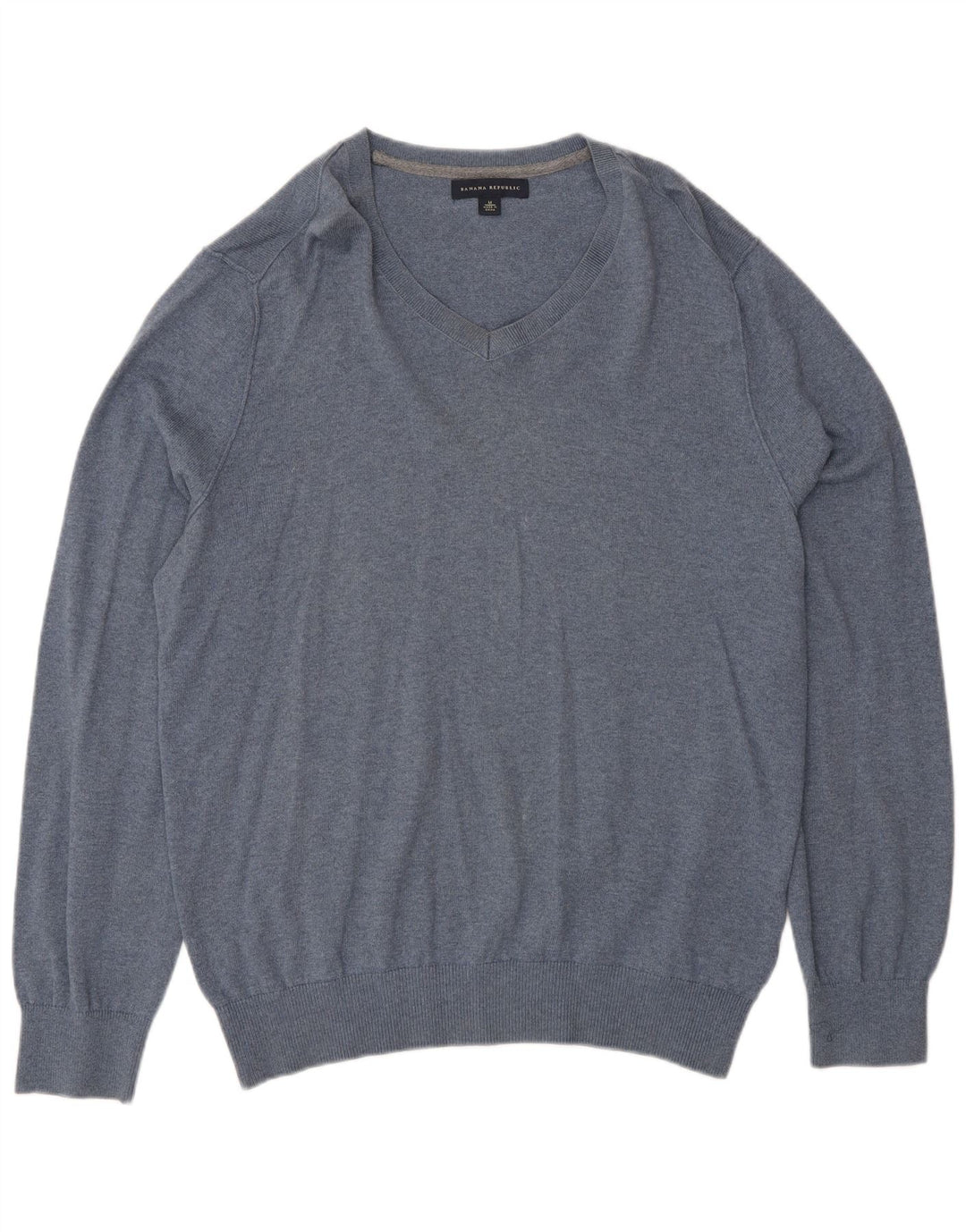 Banana Republic Jersey con Cuello en V para Hombre de algodón Azul Medio