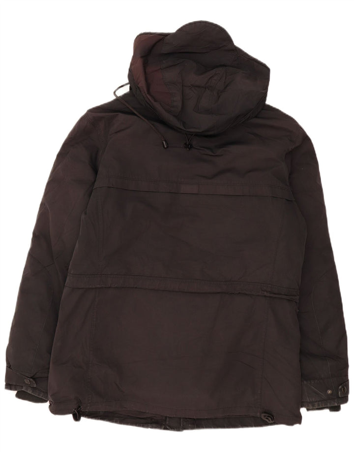 Zara Chaqueta acolchada con capucha para hombre UK 40 Large Poliéster negro