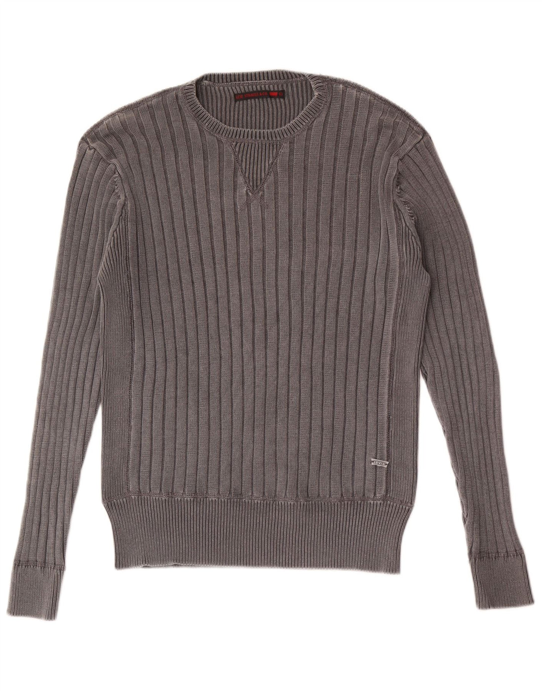 Levi's Jersey con cuello redondo para hombre, talla grande, algodón gris
