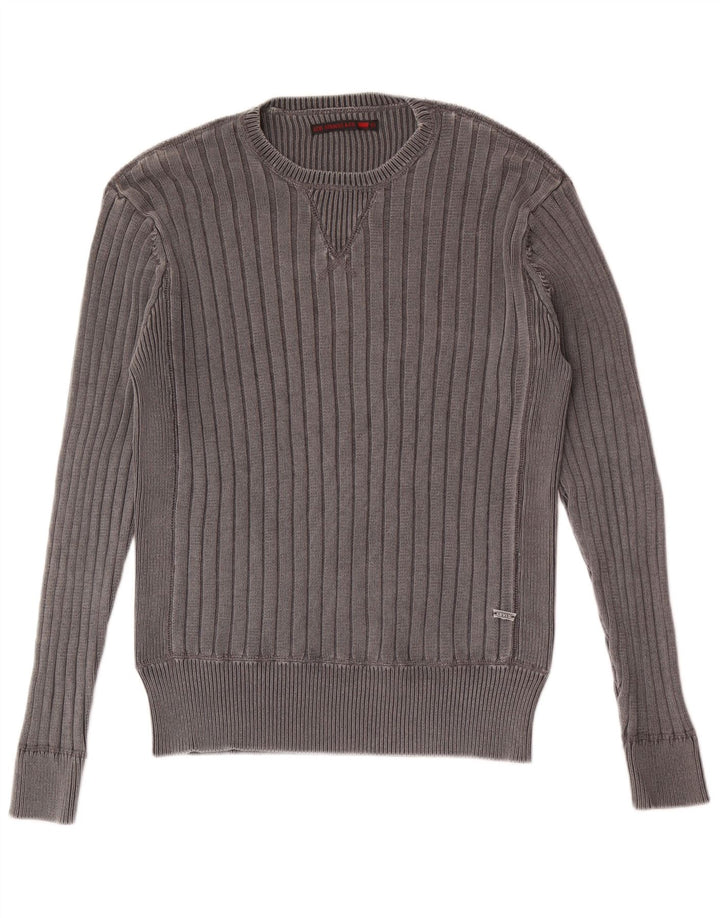 Levi's Jersey con cuello redondo para hombre, talla grande, algodón gris