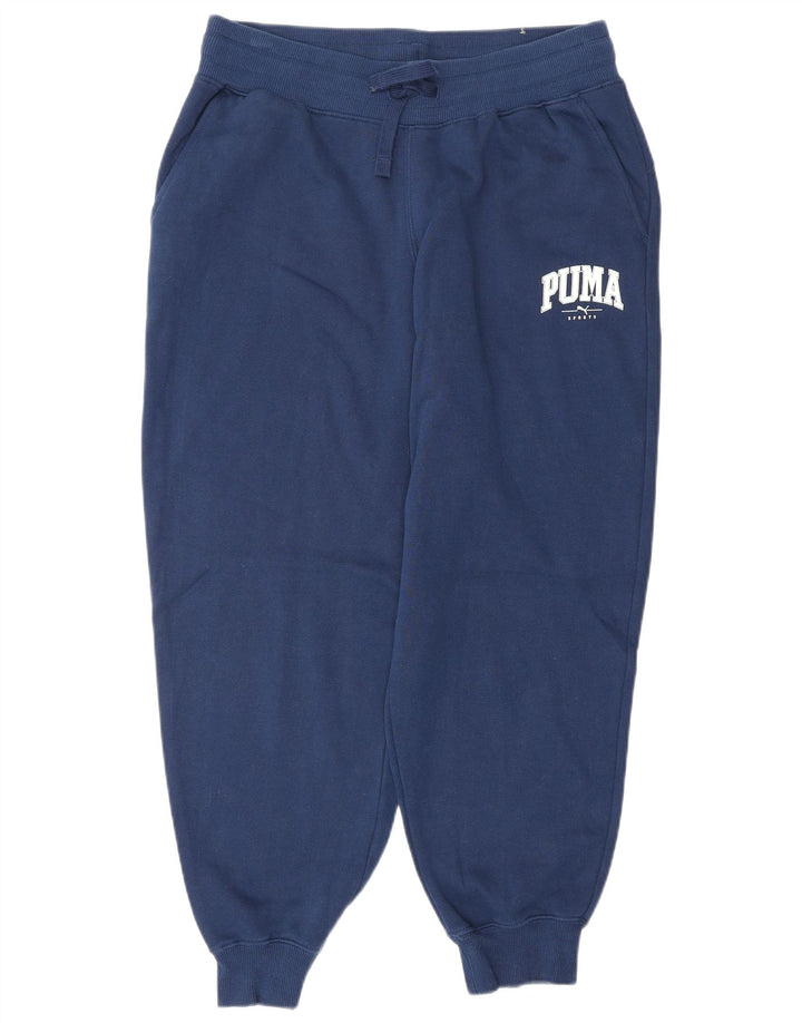 PUMA Pantalón de chándal con gráfico para hombre Joggers Medium Navy Blue Cotton