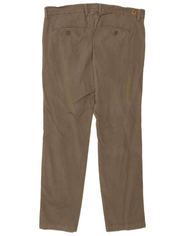 Pierre Cardin Mens Lyon Straight Chino Trousers W36 L32 Khaki Cotton
