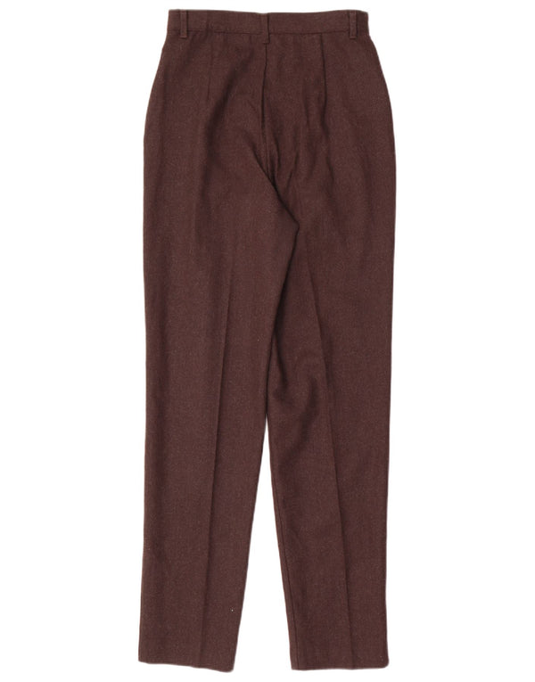 Benetton Pantalones Casuales De Talle Alto IT 40 Small W24 L30 Marrón