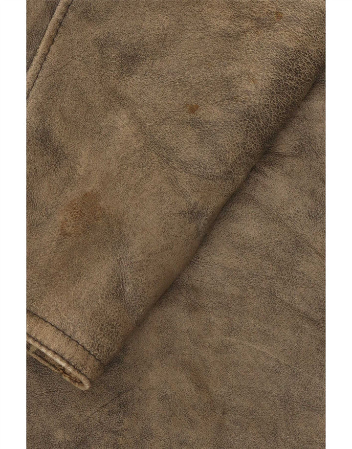 Vintage mujer shearling chaqueta IT 46 gris grande