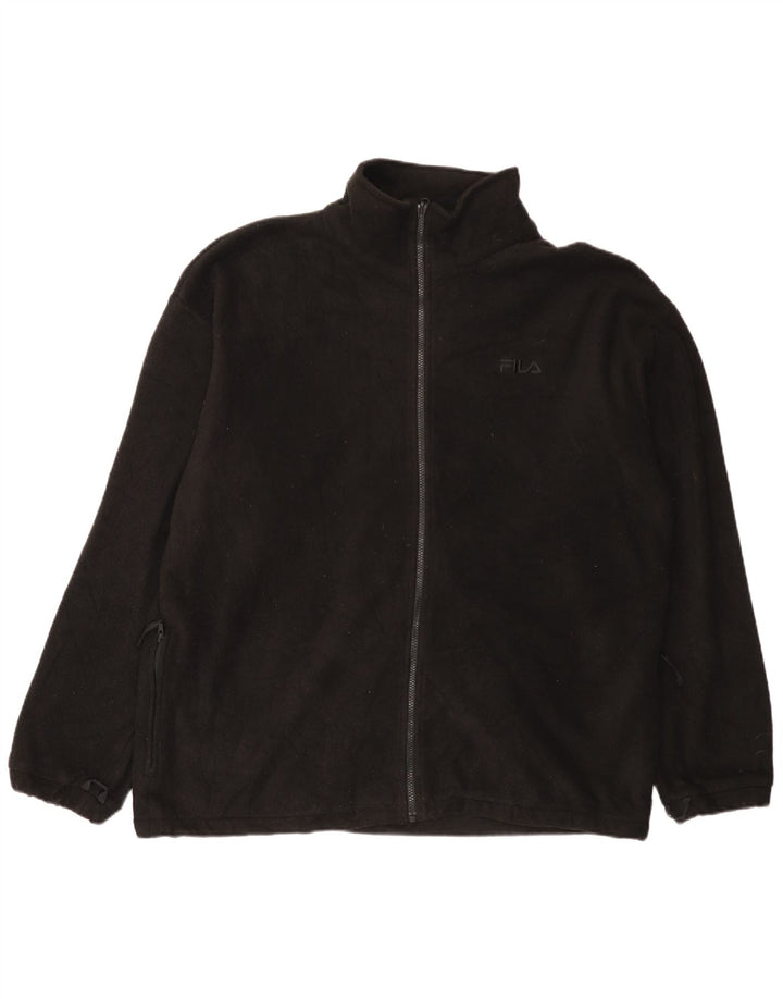 Fila Mens Liner Fleece Jacket UK 44 2XL Poliéster negro