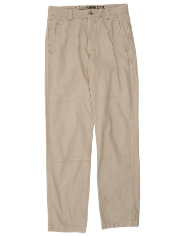 Murphy & Nye Pantalones casuales rectos para hombre W32 L34 Algodón beige