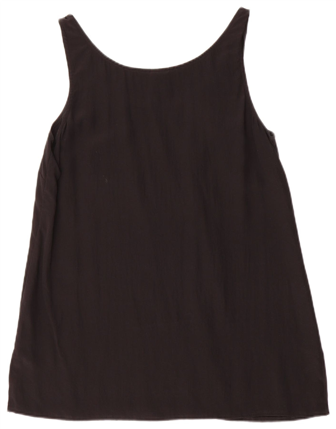 Vintage mujer chaleco top Reino Unido 12 seda negra mediana