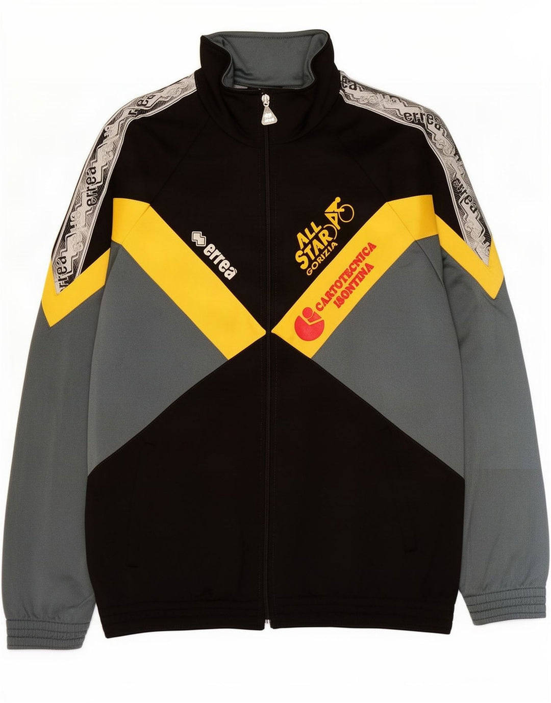Errea Hombre Chaqueta De Chándal Con Gráfico Grande De Algodón Gris Color Block