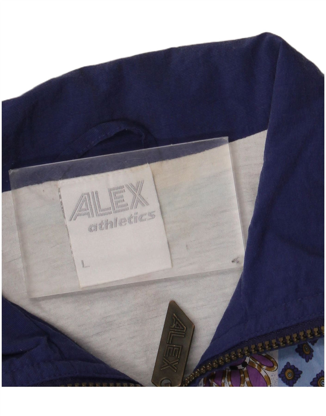 Alex Athletics - Chaqueta de chándal para hombre, talla grande, color azul marino, geométrico