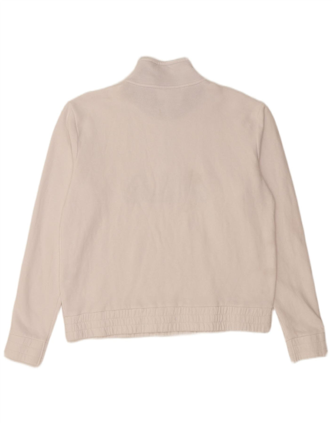 FILA - Sudadera con cuello y cremallera para mujer, talla grande, algodón blanco