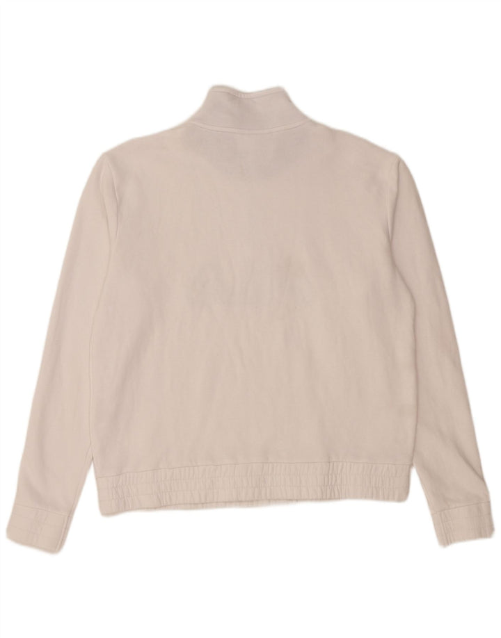 FILA - Sudadera con cuello y cremallera para mujer, talla grande, algodón blanco