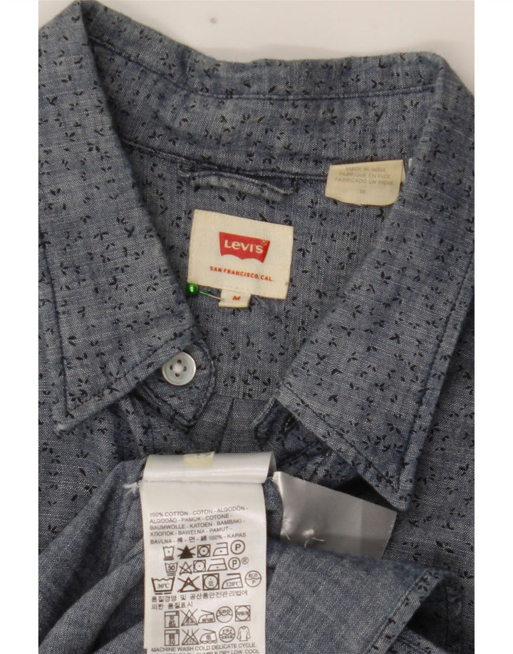 Camisa Levi's Hombre De Algodón Moteado Azul Medio