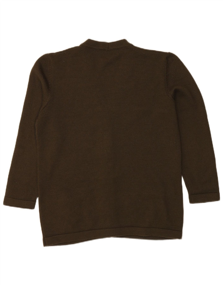 LUISA SPAGNOLI Suéter Cárdigan para Mujer UK 18 XL Lana Caqui