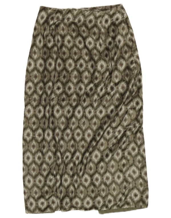 Zara Womens Midi Skirt XS W24 Green Geometric