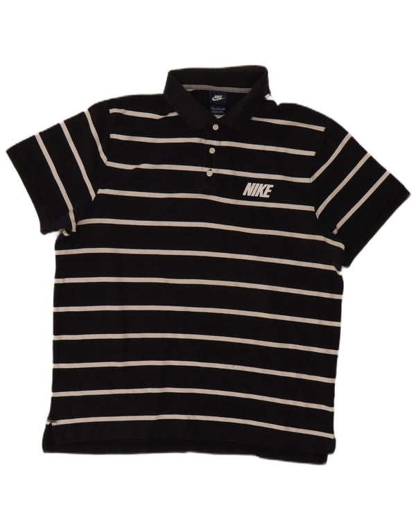 Polo NIKE para hombre 2XL Algodón a rayas azul marino