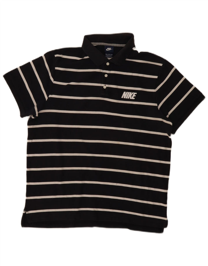 Polo NIKE para hombre 2XL Algodón a rayas azul marino