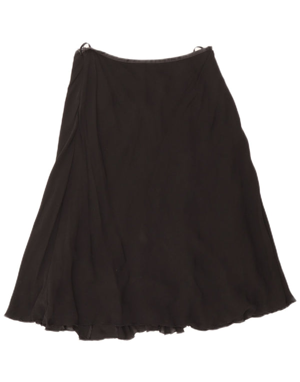 Fenn Wright Manson Falda acampanada para mujer UK 10 Small W26 Seda a rayas negras