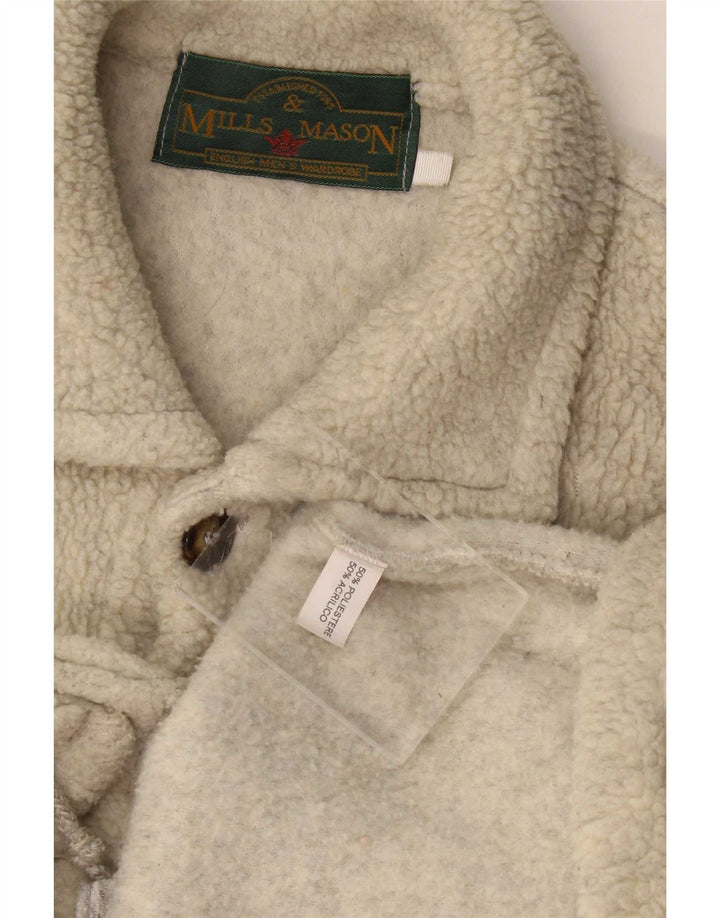 Vintage hombres chaqueta de lana Reino Unido 42 XL gris colorblock poliéster