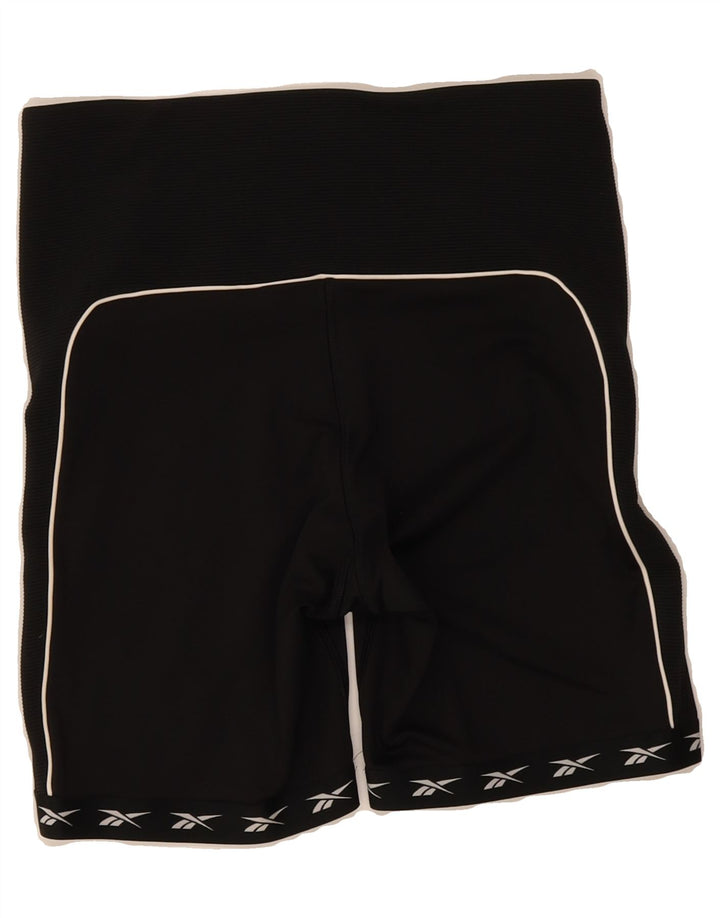 REEBOK Womens Sport Shorts UK 12/14 Medium Black Polyester Vintage Reebok and Second-Hand Reebok from Messina Hembry 