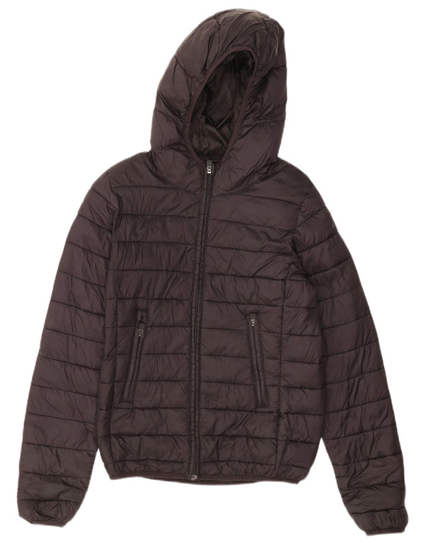 Chaqueta acolchada con capucha Kappa para mujer UK 6 XS Black Nylon