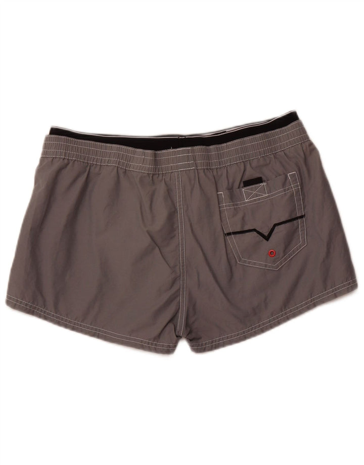 DIESEL Bañador con estampado gráfico para hombre, tamaño grande, algodón gris