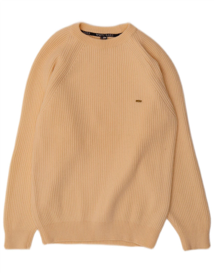 Jersey De Cuello Redondo Para Hombre White Sails De Lana Beige Medio