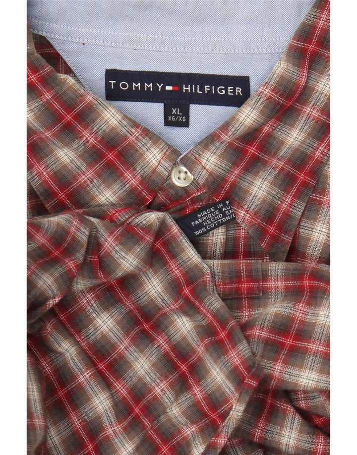 Camisa Tommy Hilfiger Hombre XL Algodón Cuadros Rojos