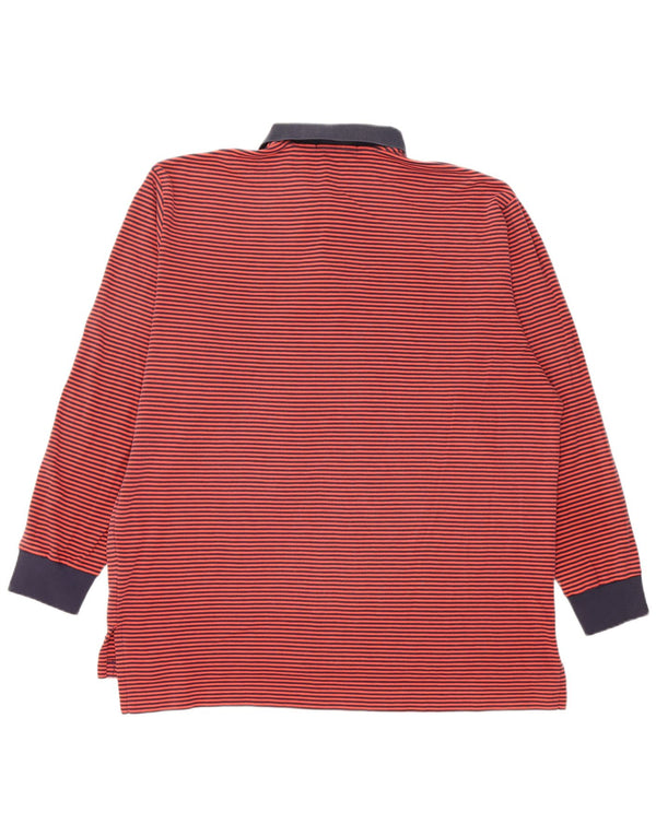 Polo Ralph Lauren Polo de rugby de manga larga para hombre XL Algodón a rayas rojas