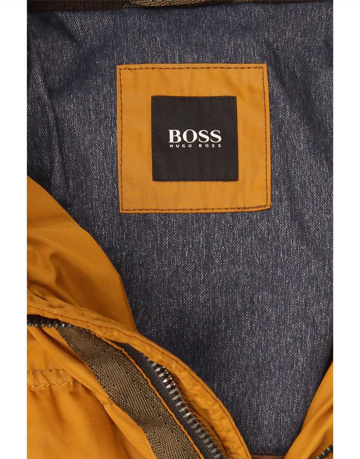 Hugo Boss Chaqueta acolchada con capucha para hombre UK 40 Large Yellow