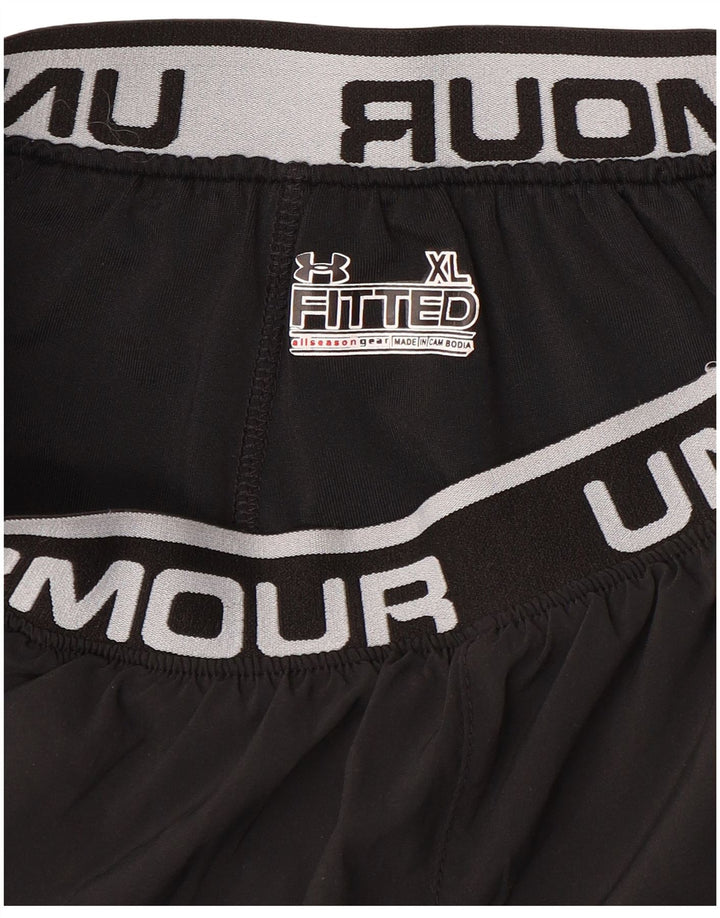 UNDER ARMOUR Pantalones cortos deportivos con gráficos ajustados para niñas 13-14 años XL Negro