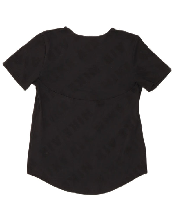 NIKE Camiseta Dri Fit Graphic para Mujer UK 10 Small Poliéster Negro