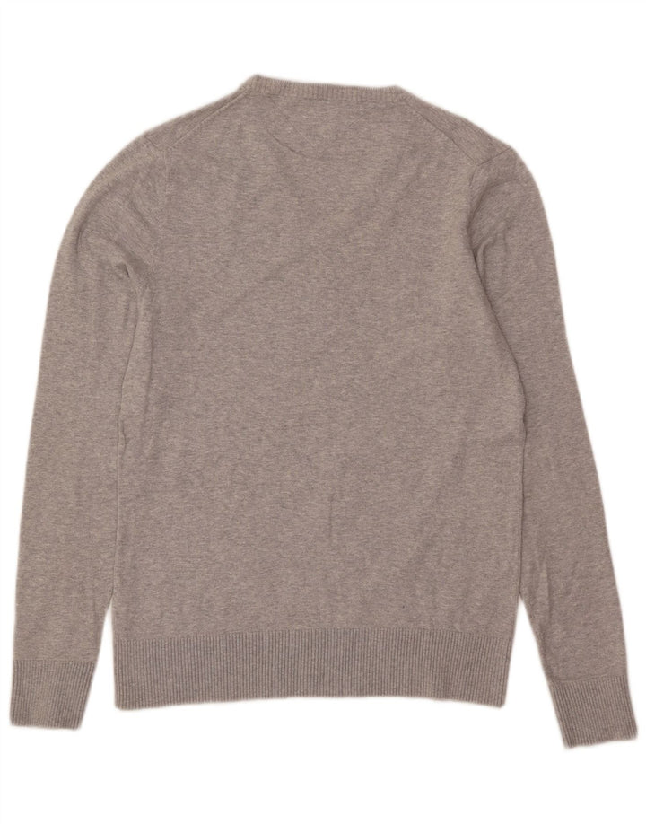 Tommy Hilfiger Jersey con cuello en V para hombre de algodón moteado gris medio