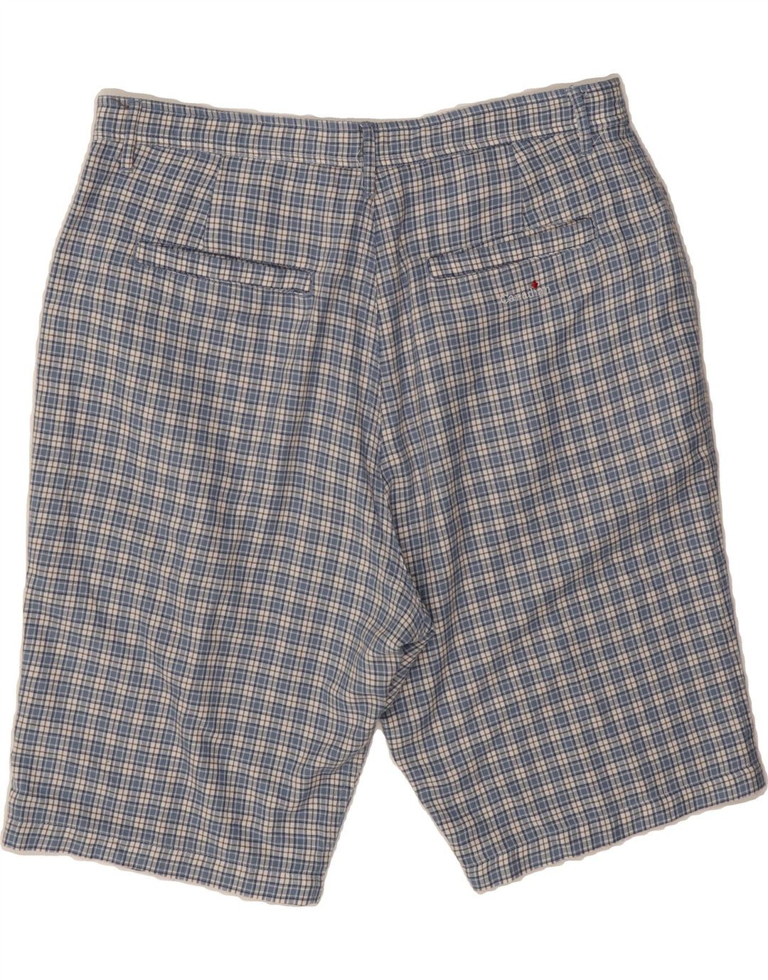 CANADIAN Mens Chino Shorts XL W37  Blue Check Rayon Vintage Canadian and Second-Hand Canadian from Messina Hembry 