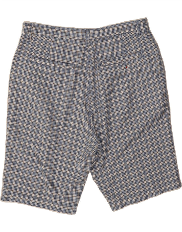 CANADIAN Mens Chino Shorts XL W37  Blue Check Rayon Vintage Canadian and Second-Hand Canadian from Messina Hembry 
