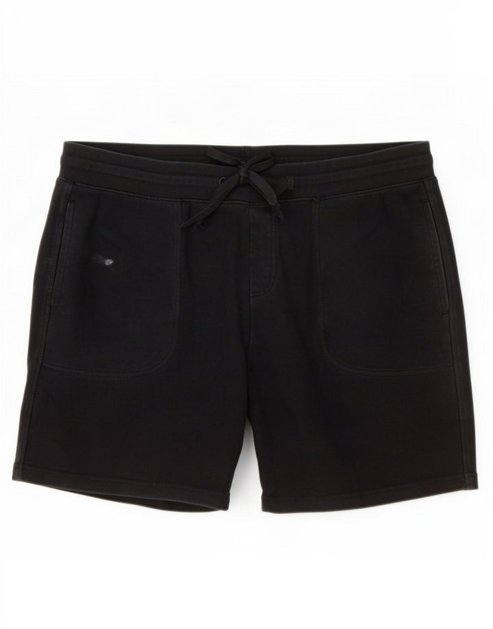 Marks & Spencer Pantalones cortos deportivos para hombre, tamaño grande, algodón negro
