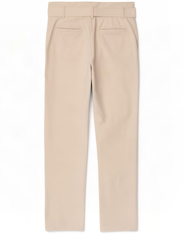Pantalones chinos rectos para mujer Reiss UK 8 Small W30 L30 Off White Poliéster