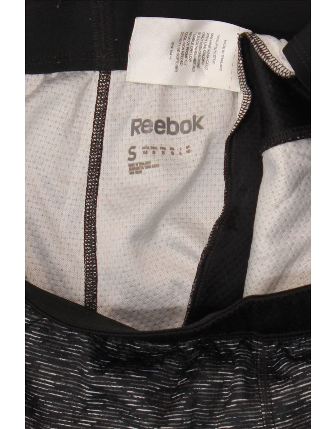 REEBOK Pantalones cortos deportivos para mujer UK 10 Pequeño poliéster moteado gris