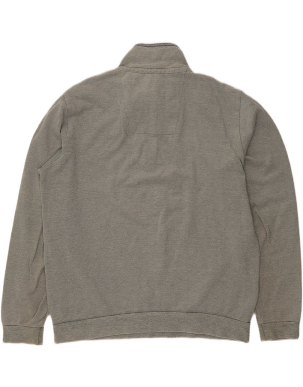 Crew Clothing - Sudadera con cuello y cremallera para hombre, talla grande, algodón gris