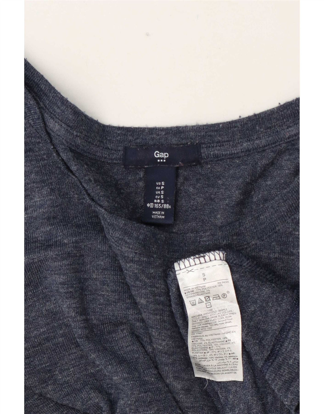 Gap Mujer Oversize Top Manga Larga UK 10 Pequeño Poliéster Azul Marino