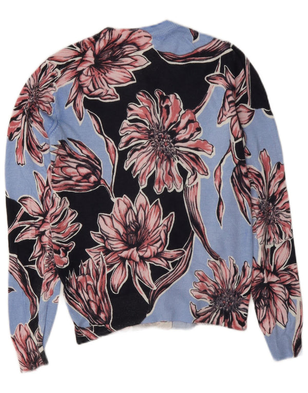 Marks & Spencer Cárdigan para Mujer UK 8 Small Azul Floral Viscosa