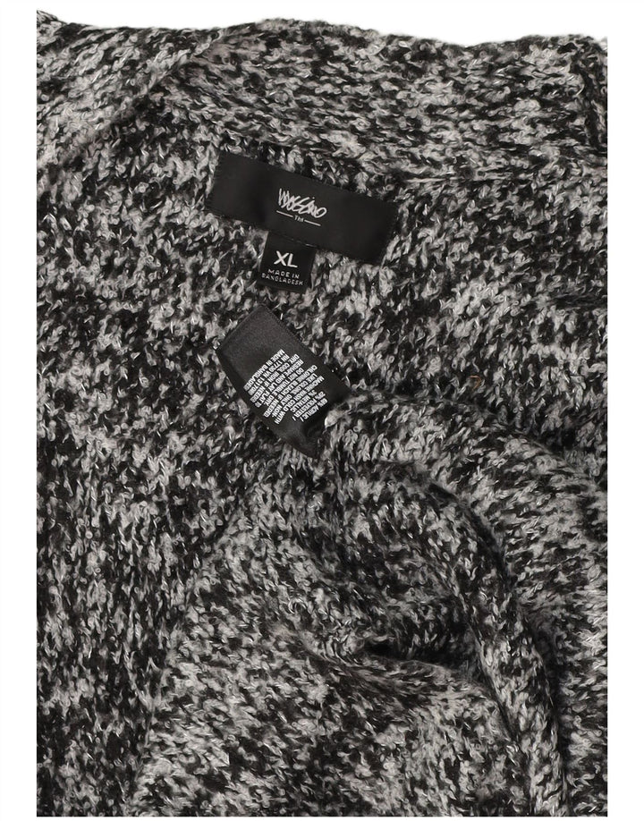 Mossimo Cárdigan Largo para Mujer UK 40 XL Acrílico Moteado Gris Gris